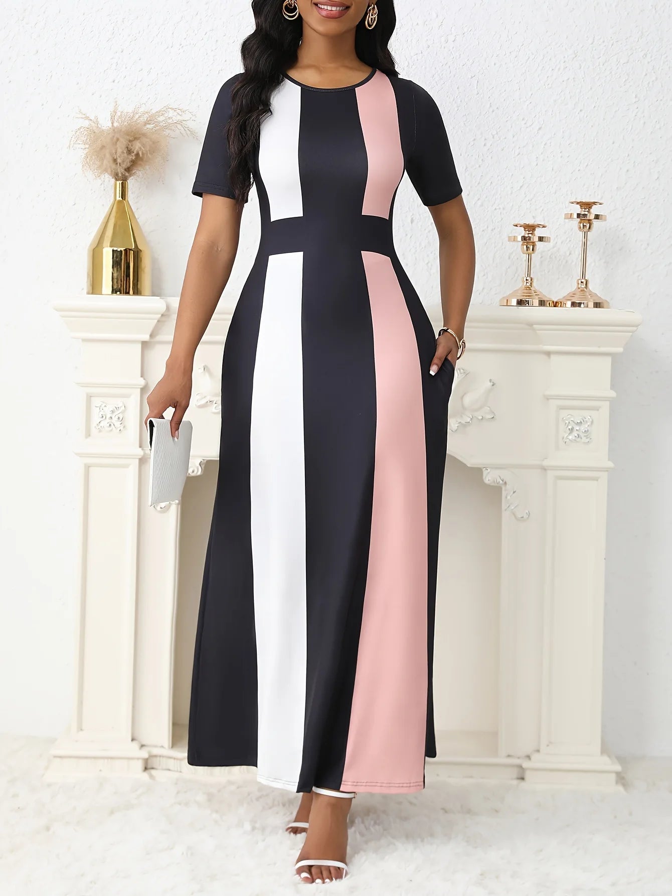 Plus Size Elegant Printed Summer Dress