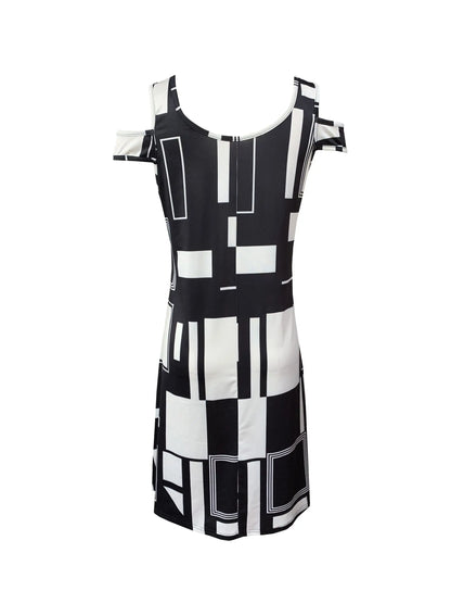 Women’s Off-Shoulder Geometric Summer Mini Dress