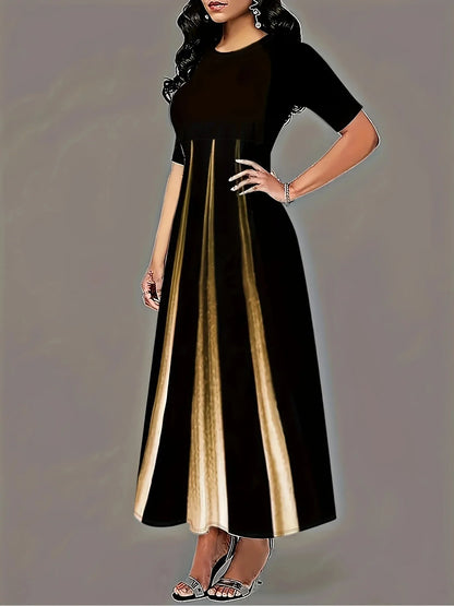 Plus Size Gradient Print Long Dress for Women