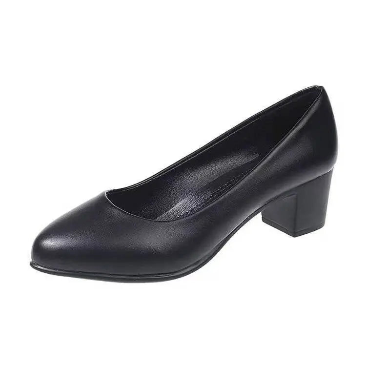 Women's Genuine Leather Low-Heel Formal Pumps