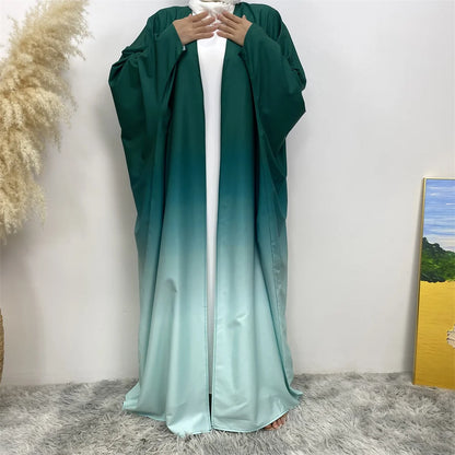 Middle Eastern Gradient Cardigan Abaya Dress for Women