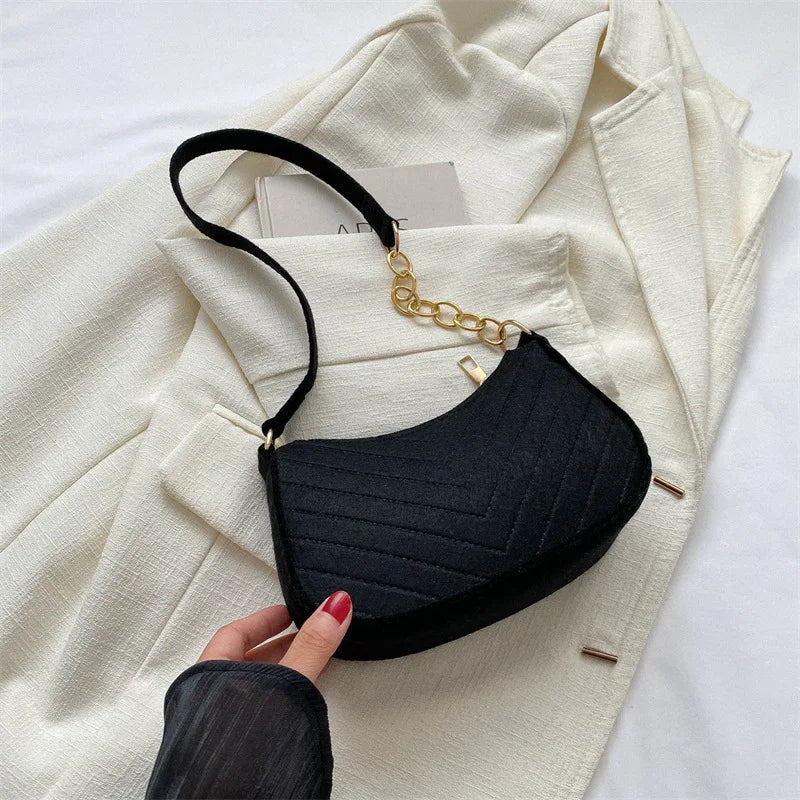 Mini Crescent Shoulder Bag for Women