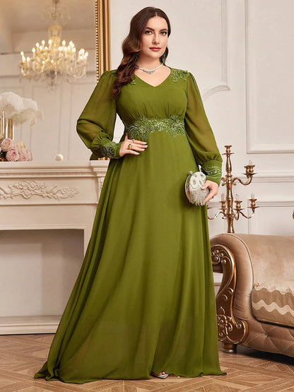 TOLEEN Plus Size Embroidery Patchwork Evening Maxi Dress