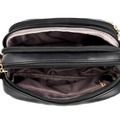 High Quality Soft Leather Multi-Pocket Shoulder Bag