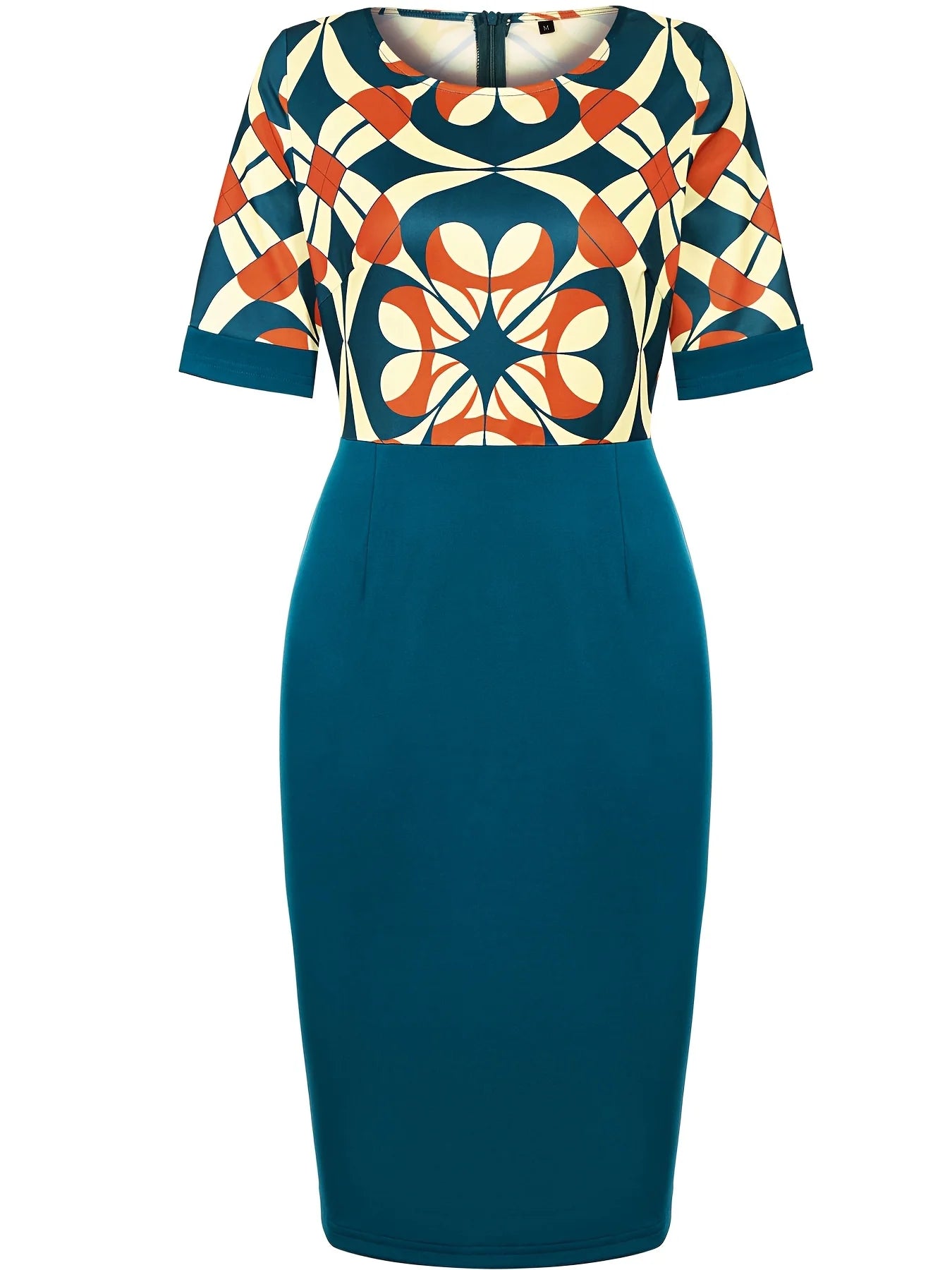 Women’s Geometric Print Pencil Sheath Dress