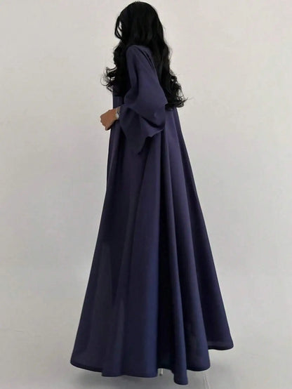 Middle Eastern Reversible Full Sleeve Abaya Maxi Dress for Women