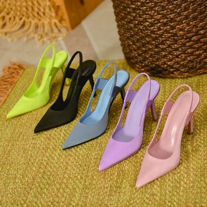 Women's Closed-Toe Mid Heel Hollow Sandals
