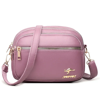 High Quality Soft Leather Multi-Pocket Shoulder Bag