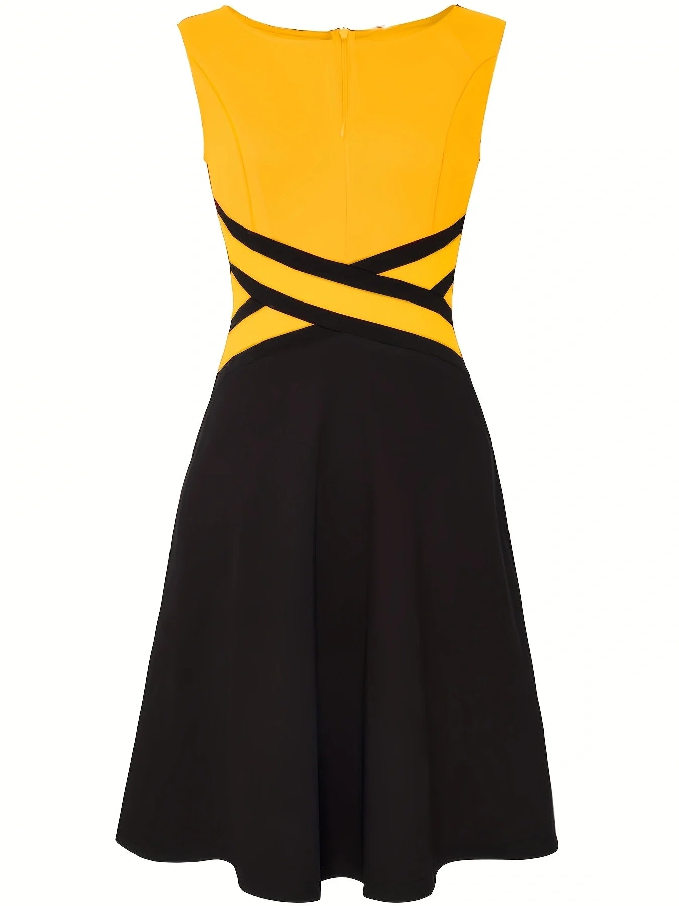 Women’s Sleeveless Zip Front A-Line Office Party Dress