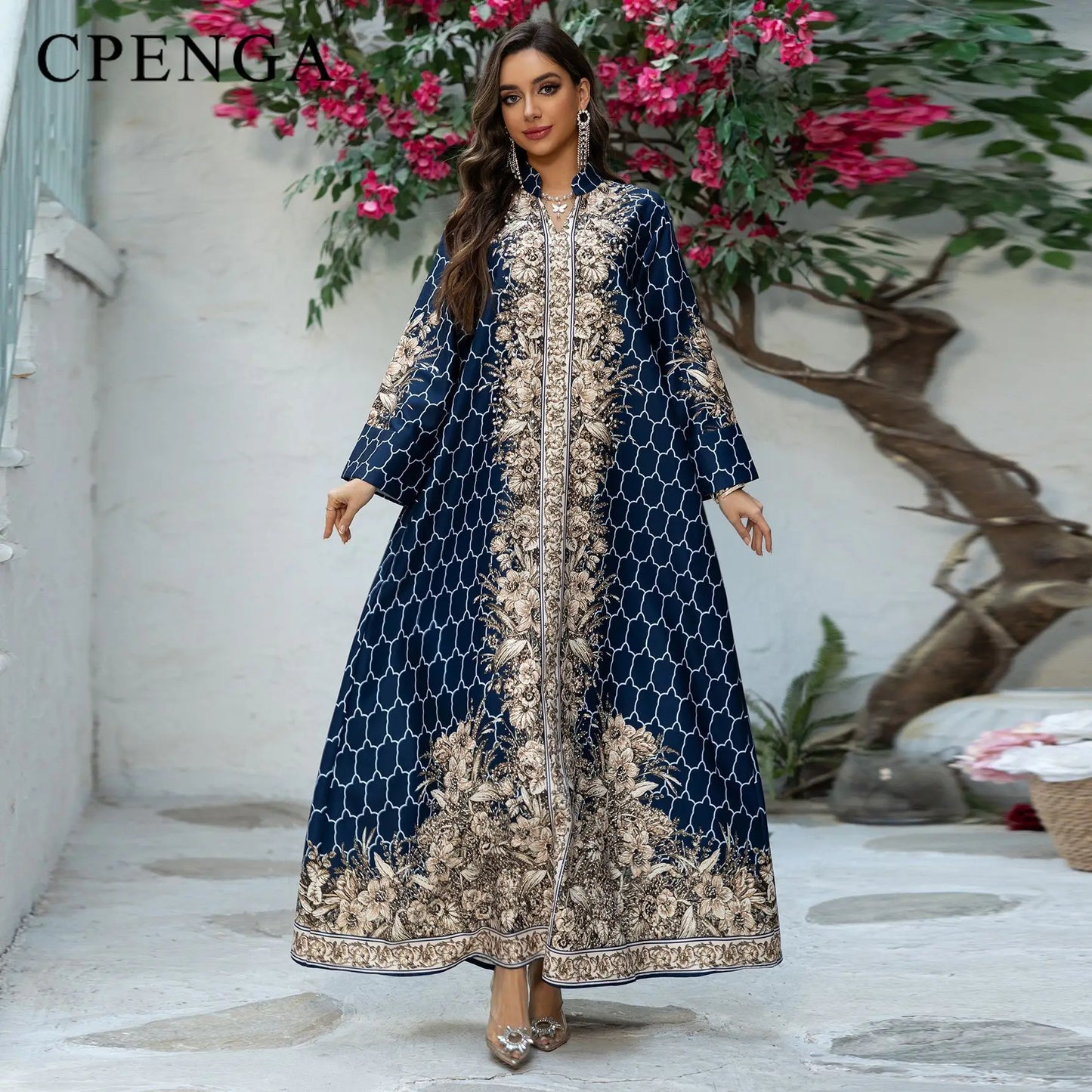 Luxury Dubai Bedazzled Abaya Kaftan Dress for Women