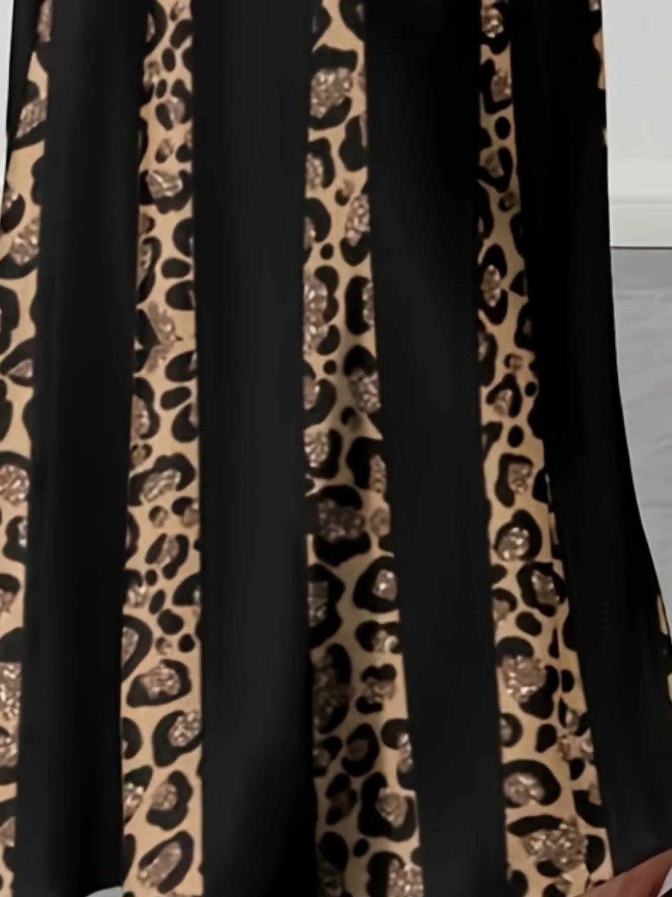 Plus Size Elegant Leopard Print Maxi Dress