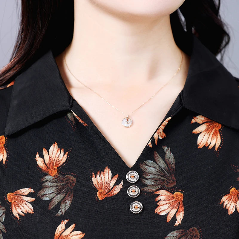Plus Size Geometric Texture Casual Blouse