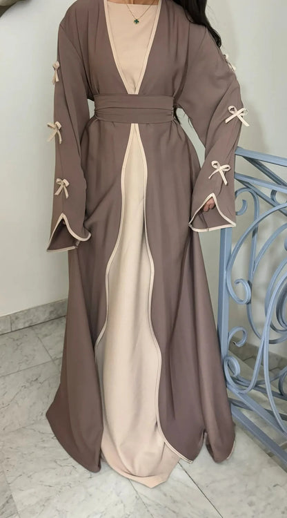 Eid Bow Sleeve Kimono Abaya Dress for Women