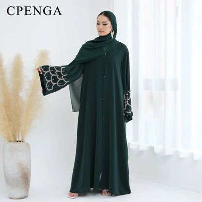 Luxury Dubai Modest Abaya Cardigan Dress for Women