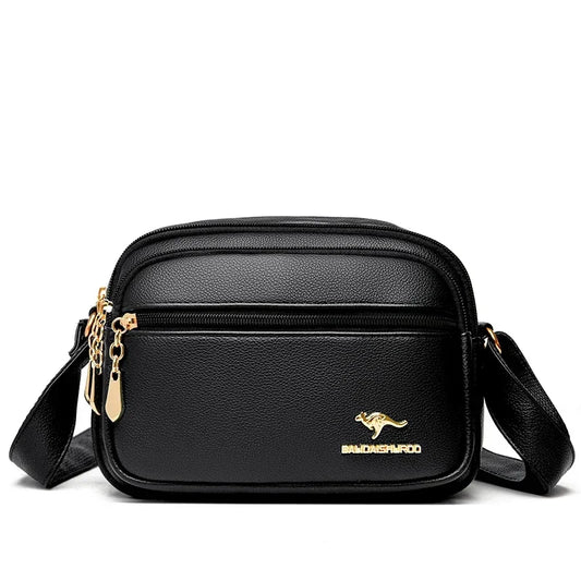 High Quality Soft Leather Multi-Pocket Shoulder Bag