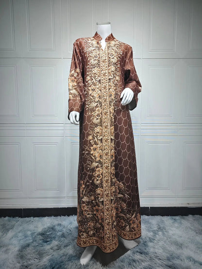 Luxury Dubai Bedazzled Abaya Kaftan Dress for Women