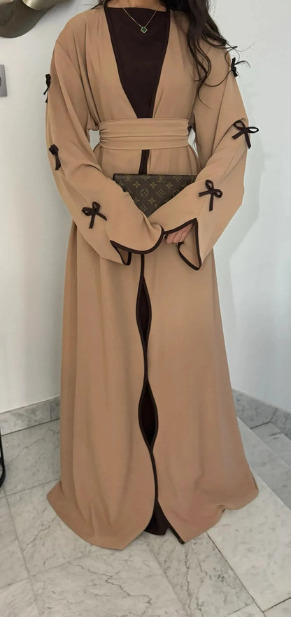 Eid Bow Sleeve Kimono Abaya Dress for Women
