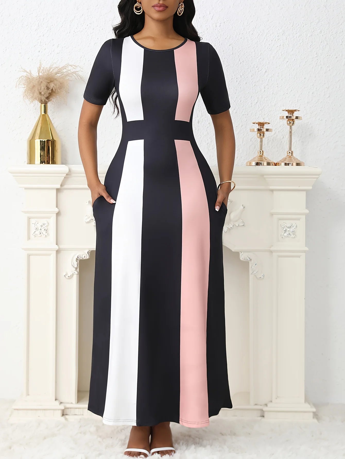 Plus Size Elegant Printed Summer Dress