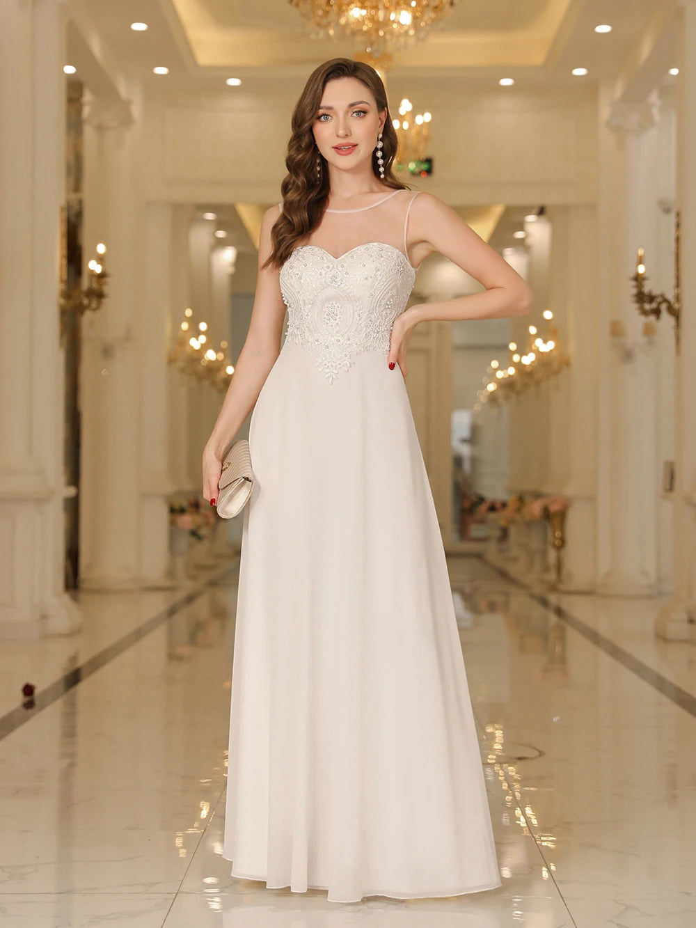 Elegant V-Neck Appliqué Mermaid Evening Gown for Women