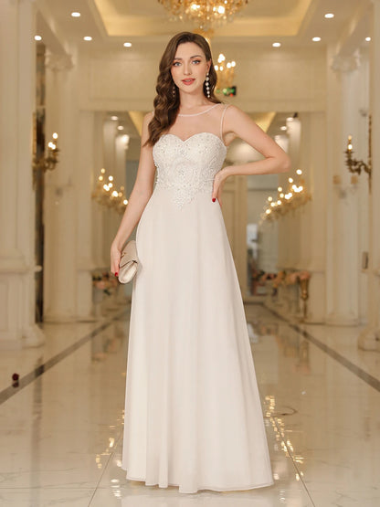 Elegant V-Neck Appliqué Mermaid Evening Gown for Women