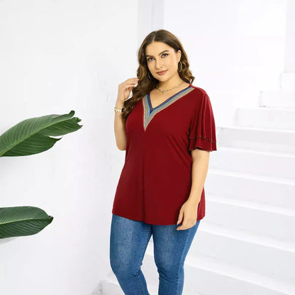 Plus Size V-Neck T-Shirt Dress