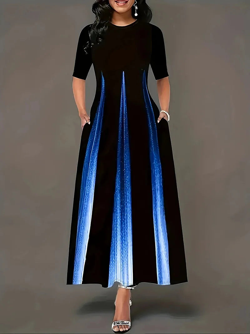Women’s Celebrity Print Gradient Maxi Dress