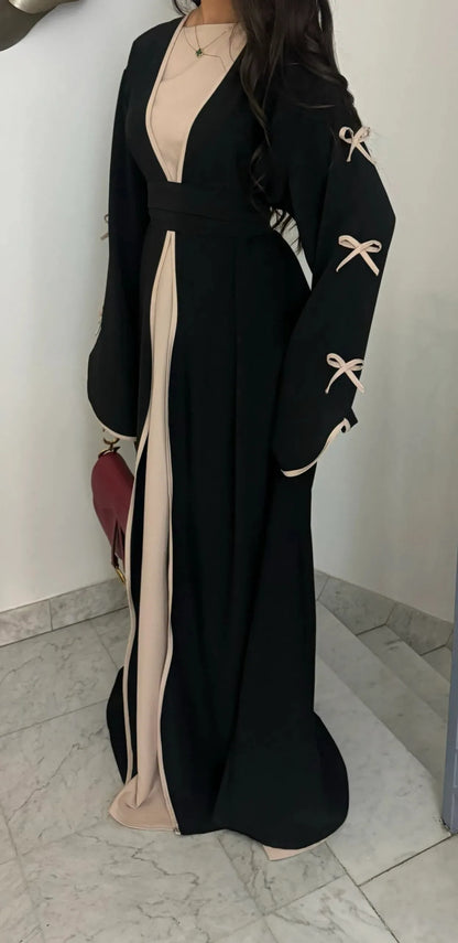 Eid Bow Sleeve Kimono Abaya Dress for Women
