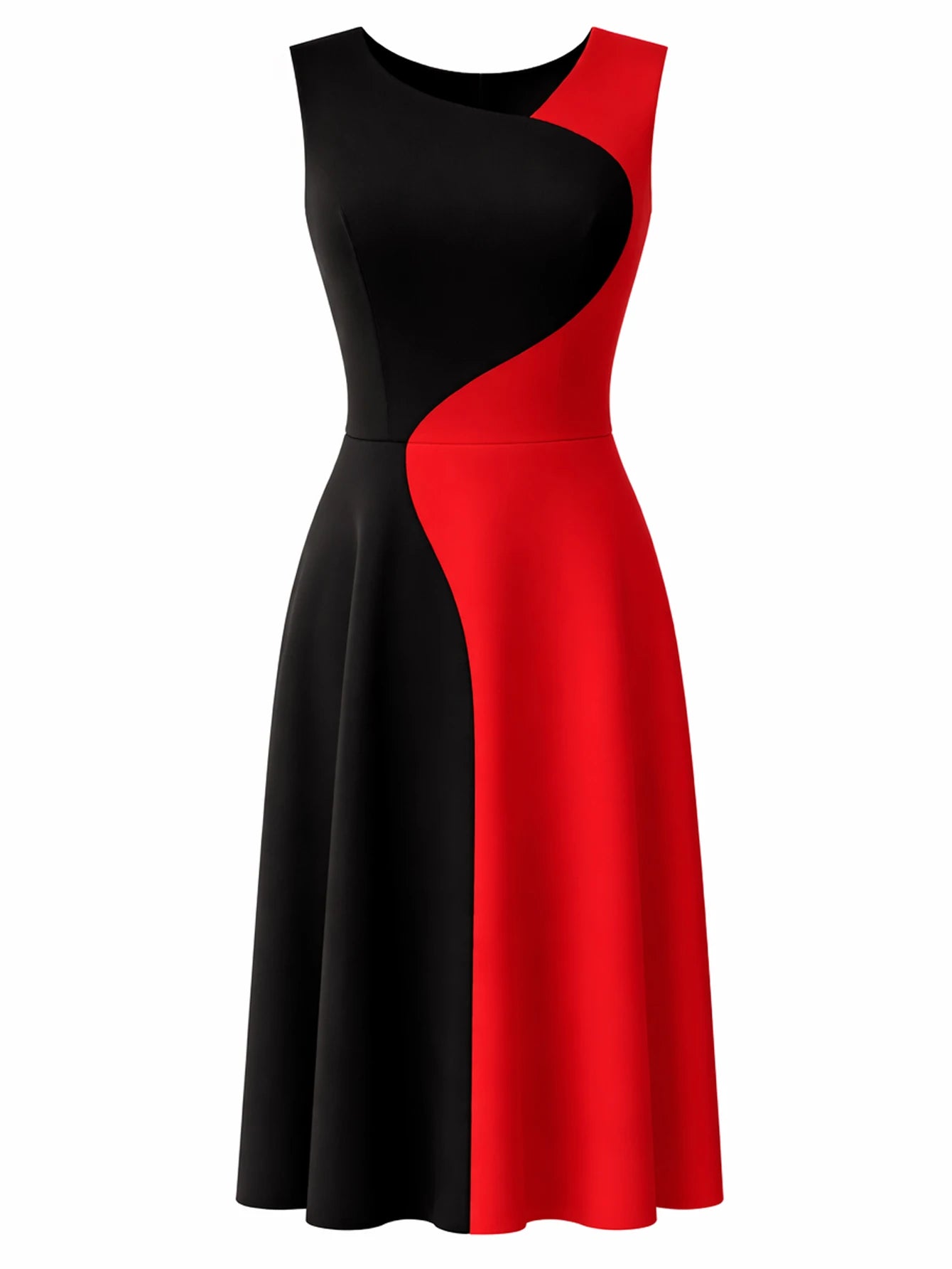 Women’s Sleeveless Colorblock Fit & Flare Party Dress
