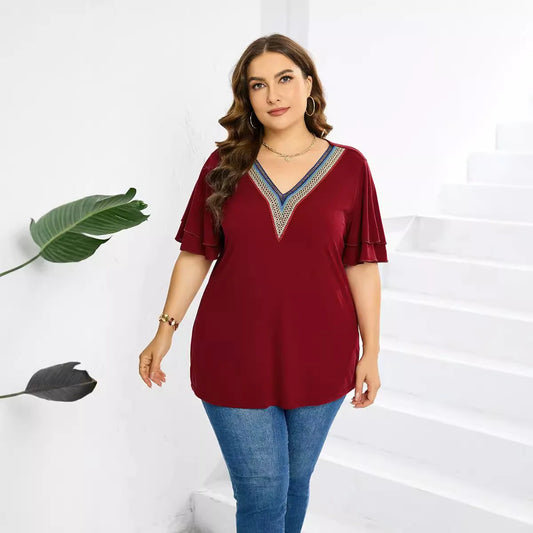 Plus Size V-Neck T-Shirt Dress
