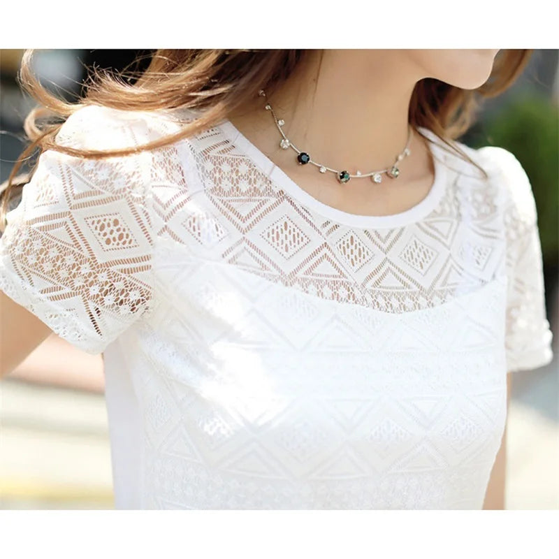 Women’s Lace Crochet Chiffon Blouse