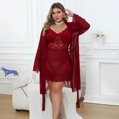 Women’s Sexy Lace Nightgown Set