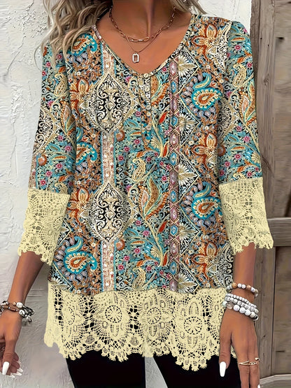 Plus Size Loose Long Sleeve Casual T-Shirt