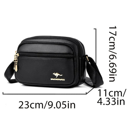 High Quality Soft Leather Multi-Pocket Shoulder Bag