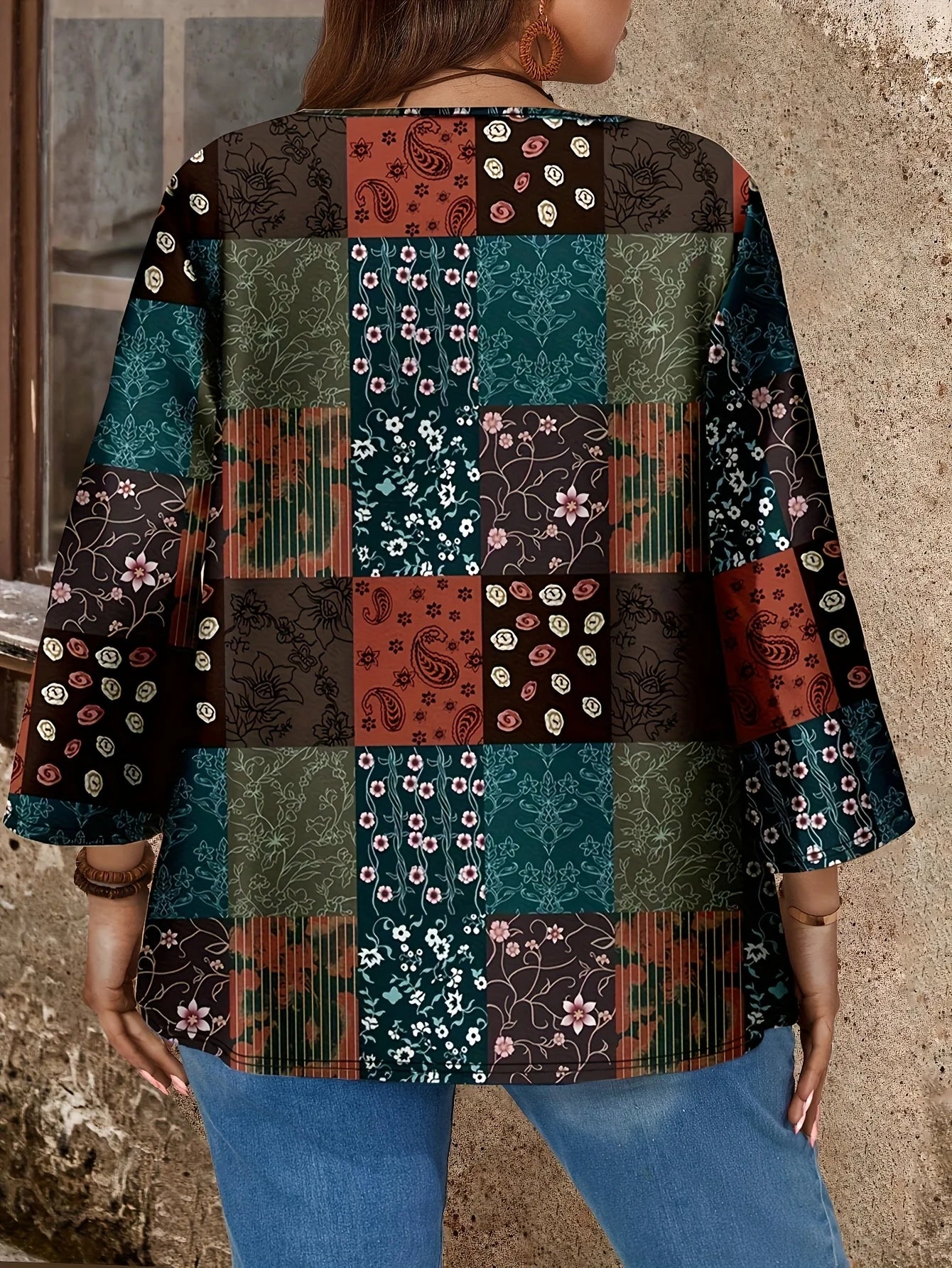 Women’s Retro Print Loose Shirt Dress