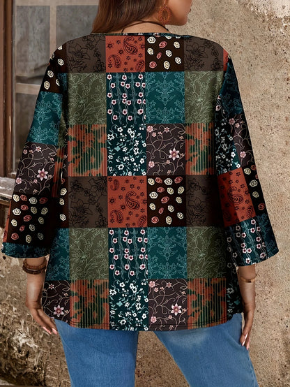 Women’s Retro Print Loose Shirt Dress