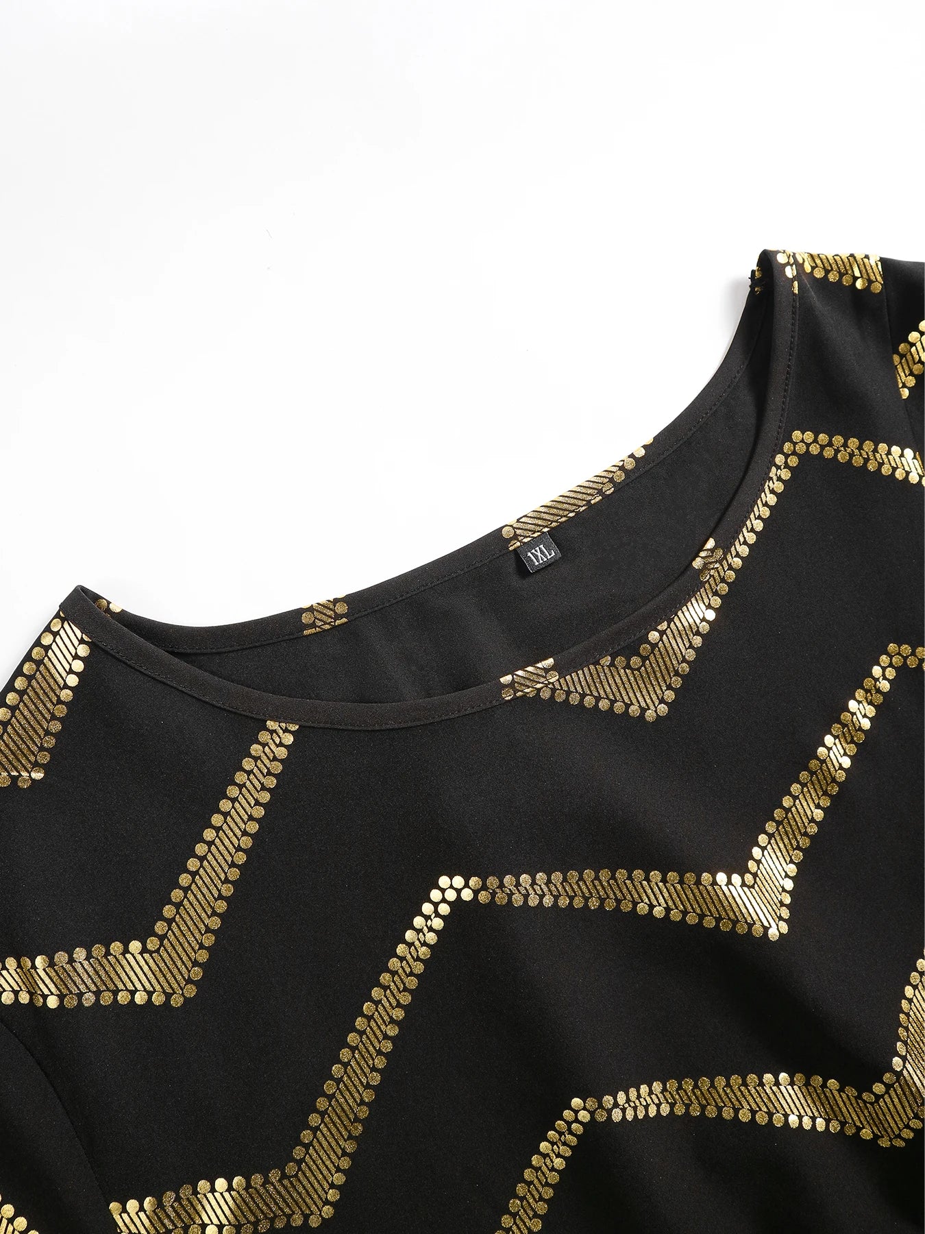 Plus Size Hot Stamping Irregular Hem Top