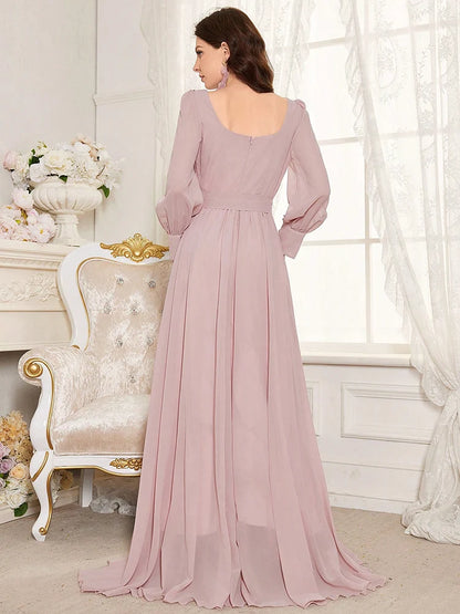 TOLEEN Elegant Bridesmaid Evening Dress with Pearl Detail