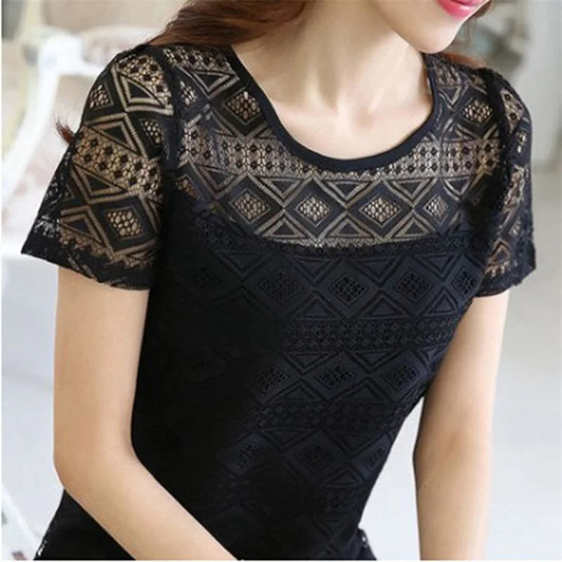 Women’s Lace Crochet Chiffon Blouse