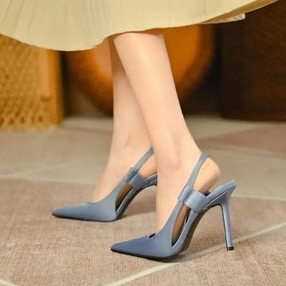 Women's Closed-Toe Mid Heel Hollow Sandals