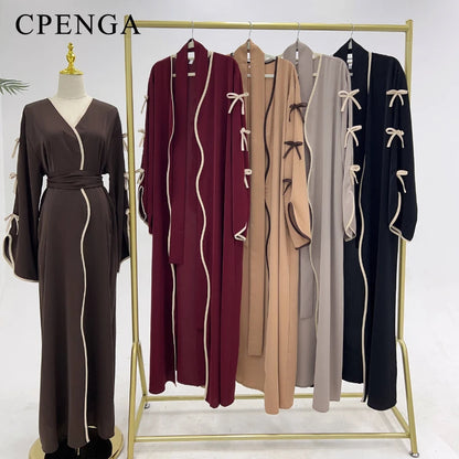 Eid Bow Sleeve Kimono Abaya Dress for Women