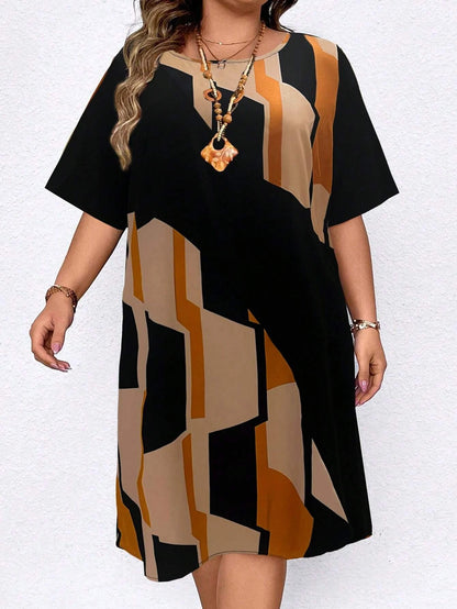 Women’s Geometric Print T-Shirt Dress