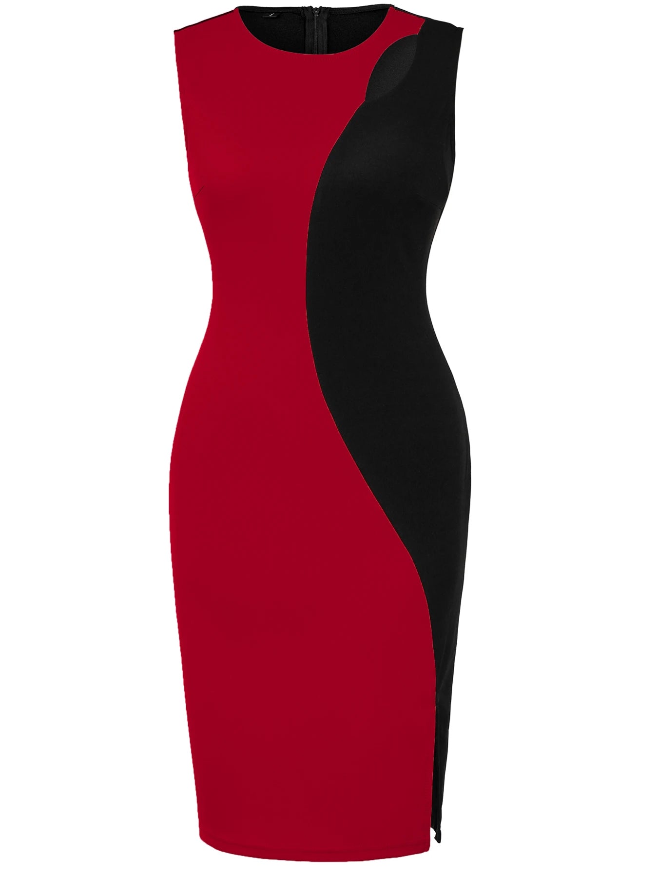 Women’s Sleeveless Patchwork Bodycon Sheath Dress