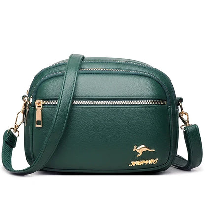 High Quality Soft Leather Multi-Pocket Shoulder Bag