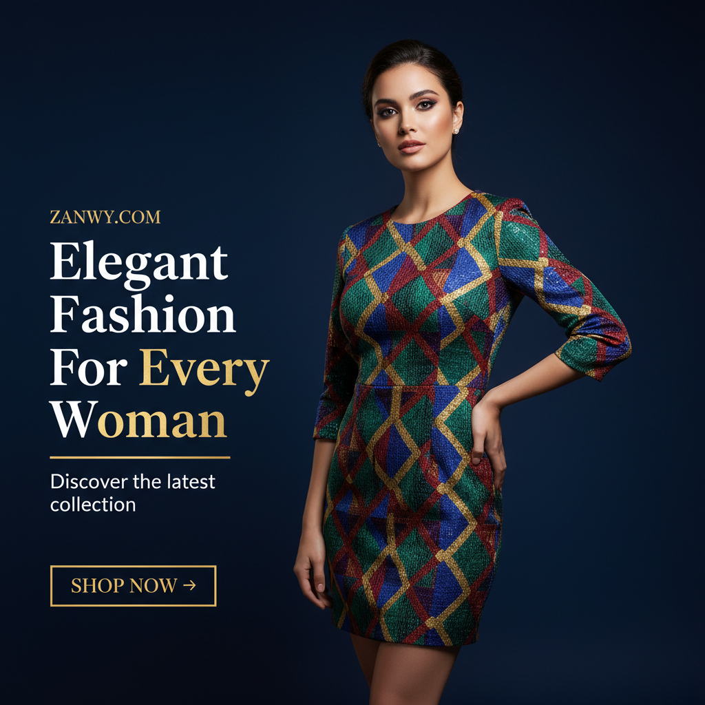 Navy Gold Fashion Banner